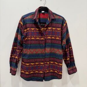 Vintage Maggie & Max small Colorful Cotton Shirt Southwest embroidery 90s boho